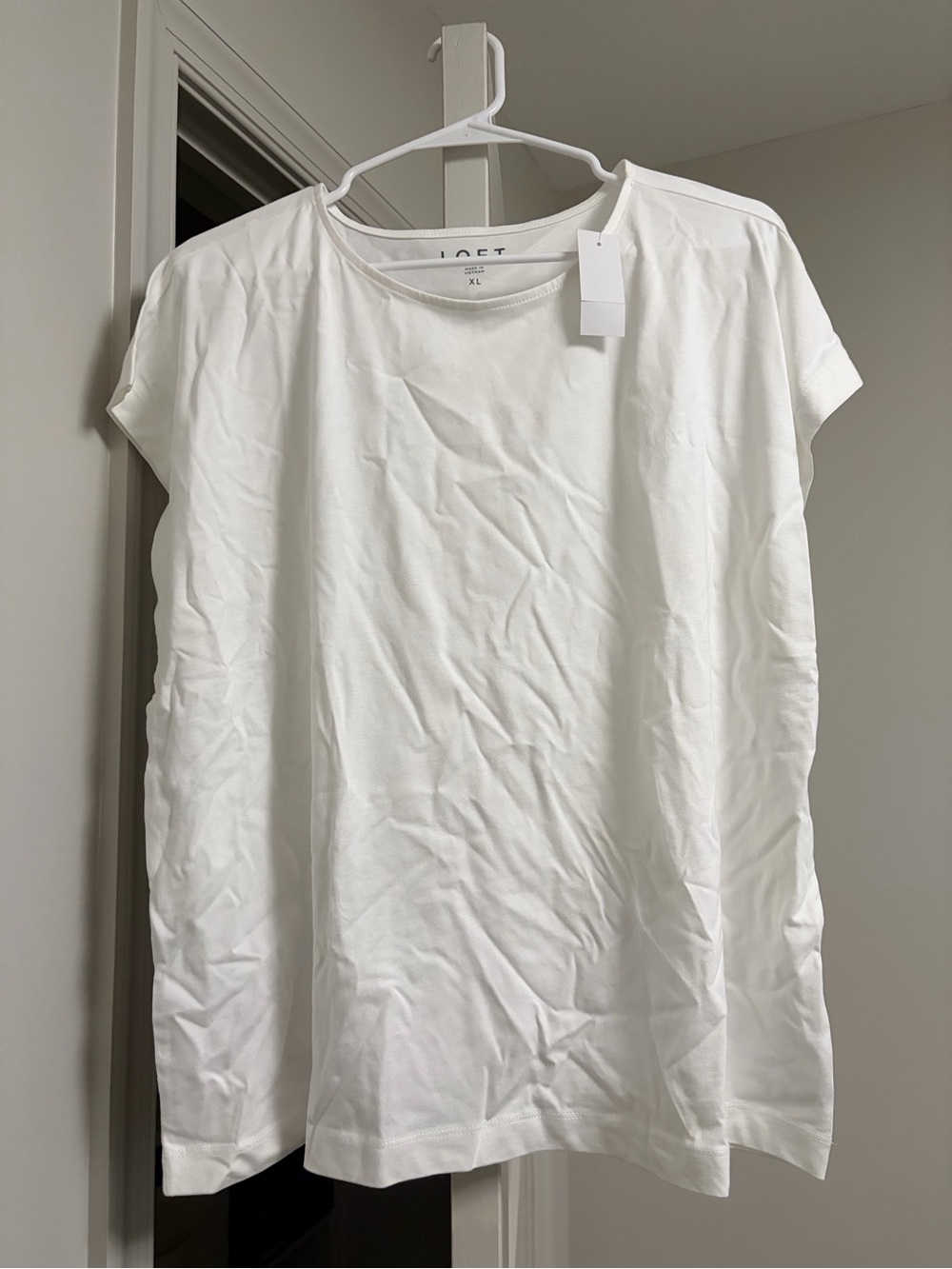 LOFT White Dolman Sleeve Relaxed Tee Top XL NWT